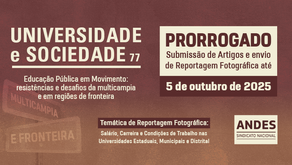 Prorrogado o prazo para envio de contribuições à Revista Universidade e Sociedade