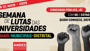 Estaduais, Municipais e Distrital realizam semana de lutas de 26 a 30 de maio