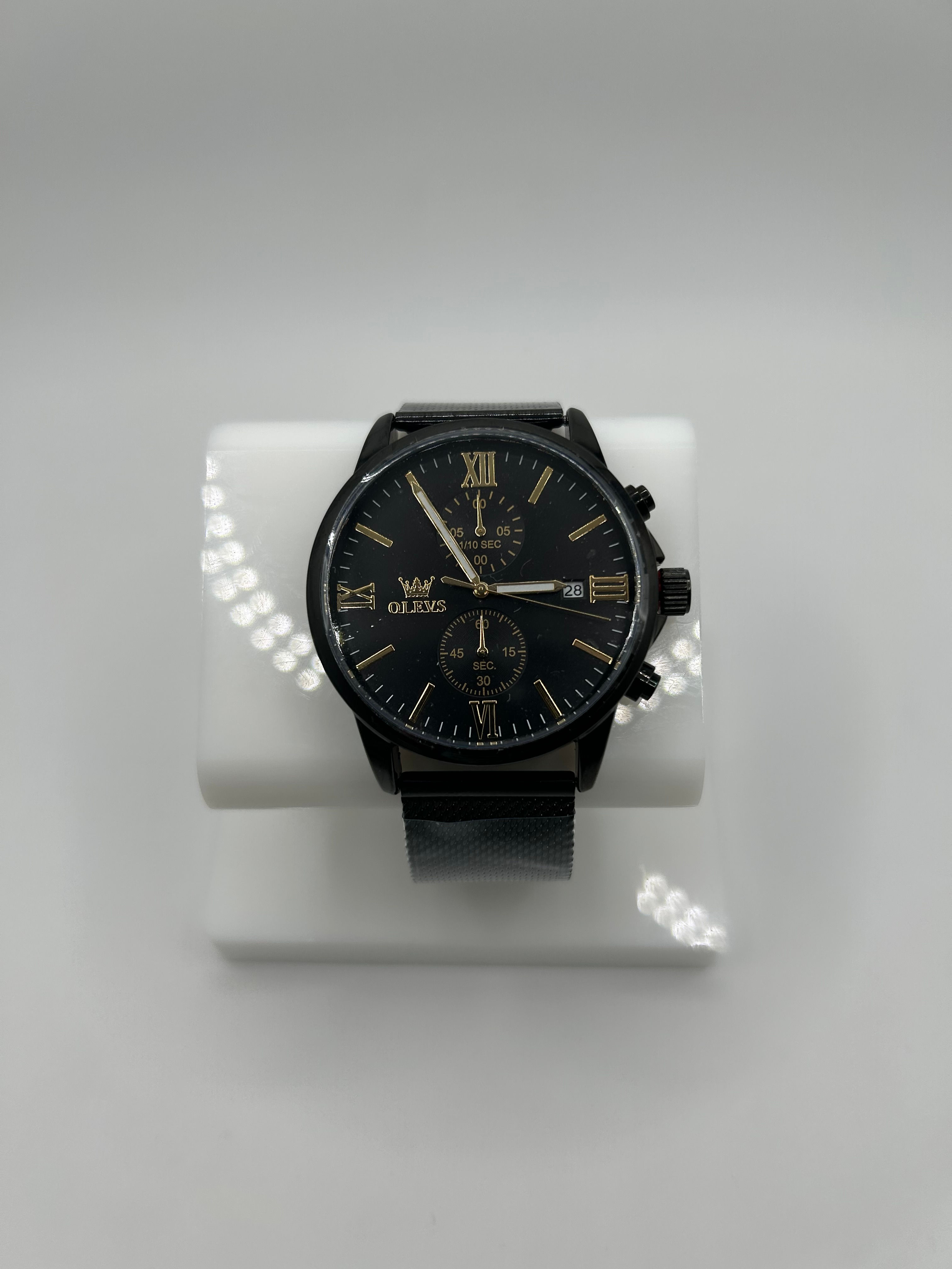 Olevs ChronoGraph Men’s Watch 2886 Mesh Steel Strip Black