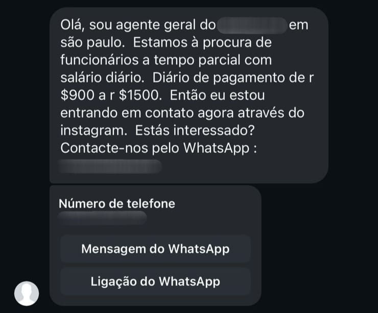 Print de proposta de divulgação. Foto: arquivo pessoal do influenciador Hian Barbosa