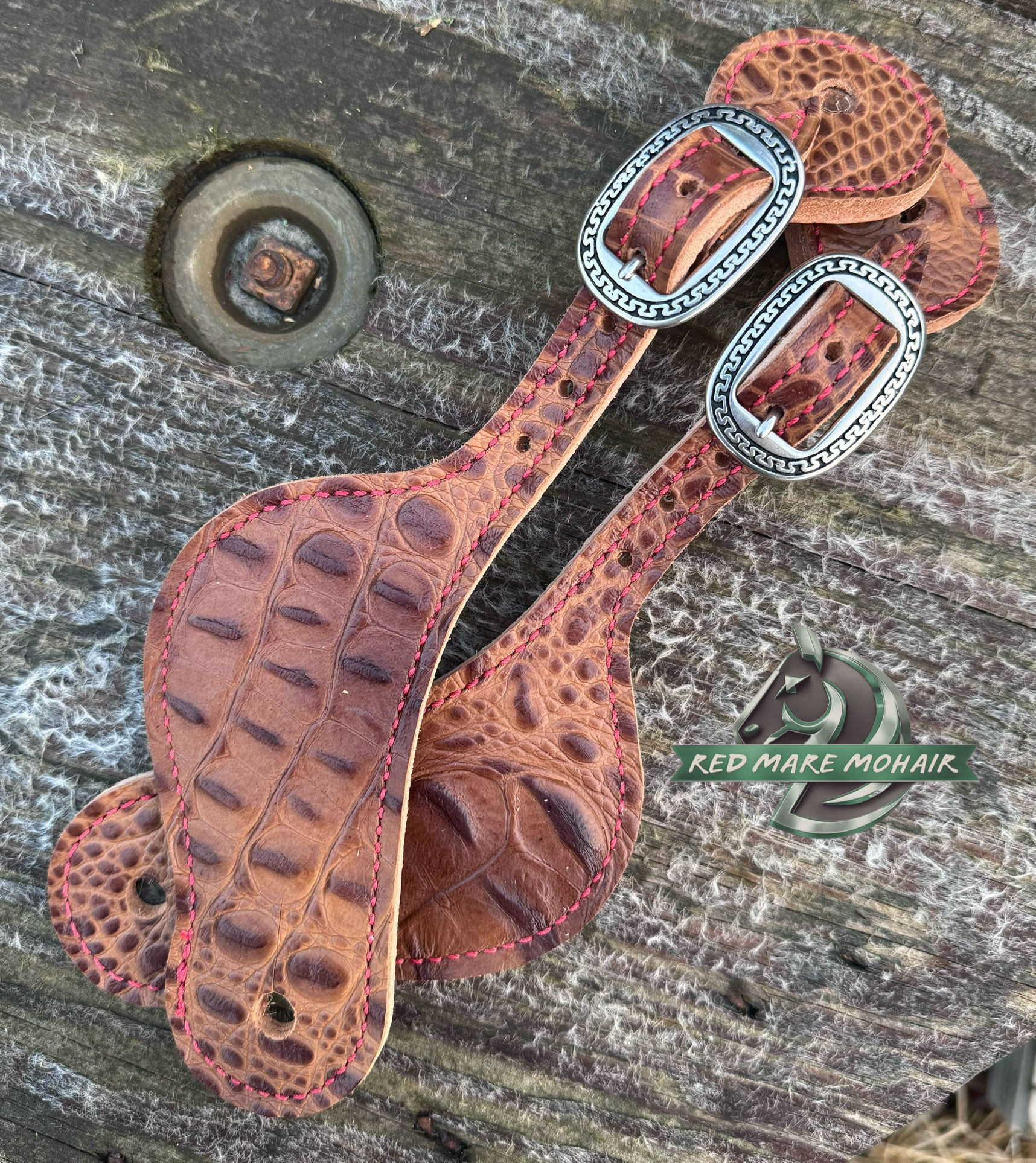 Burnt Orange Gator Spur Straps  