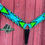 Thumbnail: Teal/Neon Green/Purple/Black Mohair Breast Collar