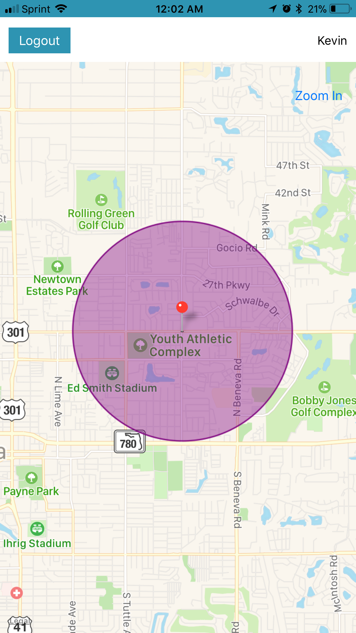 A 2mile Geofence