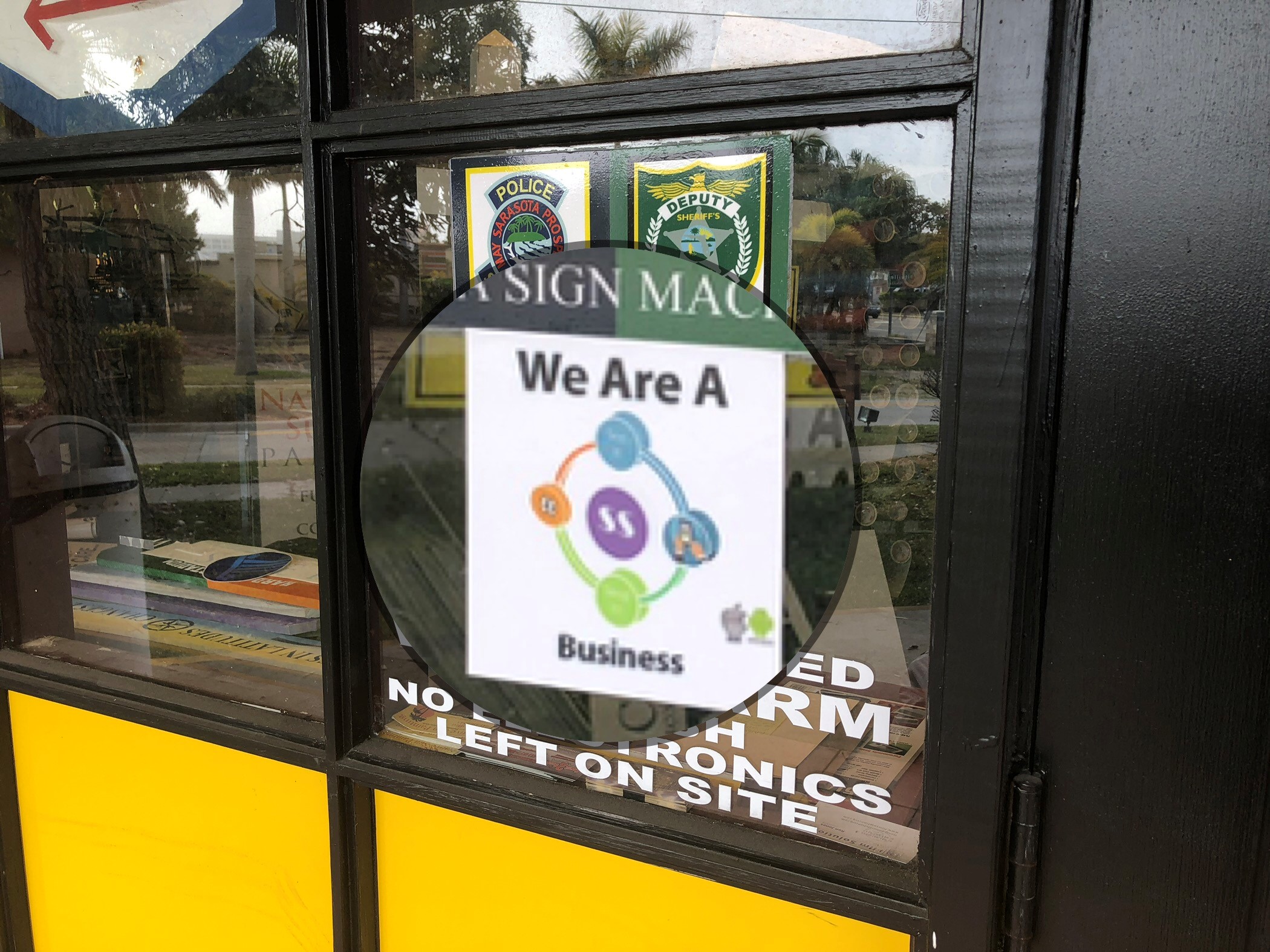 Business window sticker