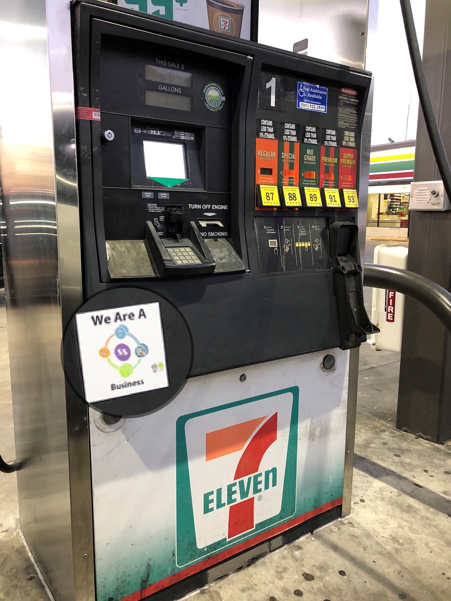 711 business sticker
