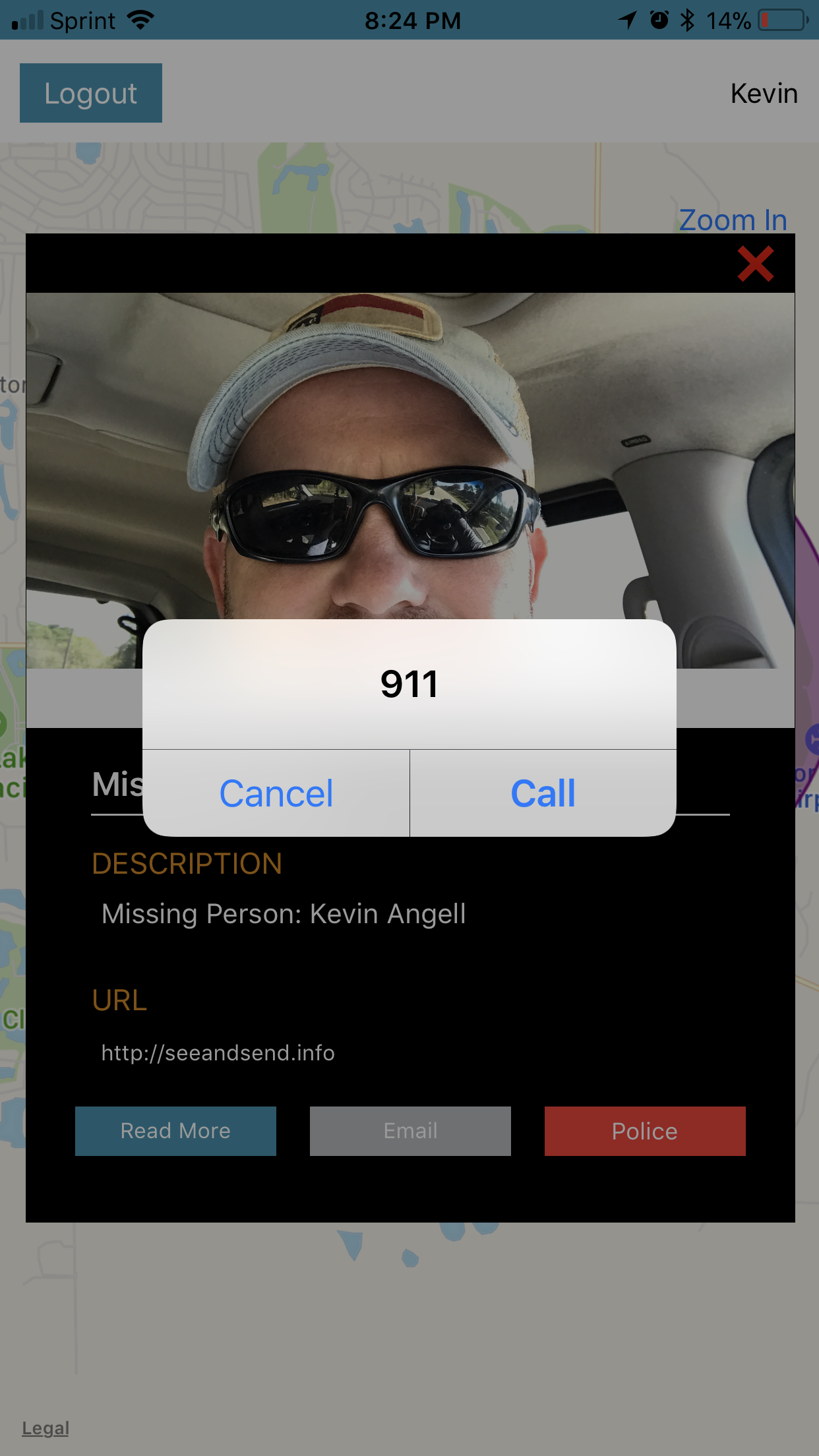 Call 911 in the app