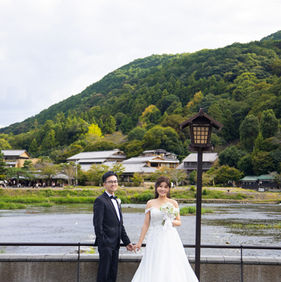 kyoto scenic mountain wedding photoshoot couple portrait