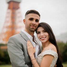 tokyo city portrait wedding photoshoot couple smiling