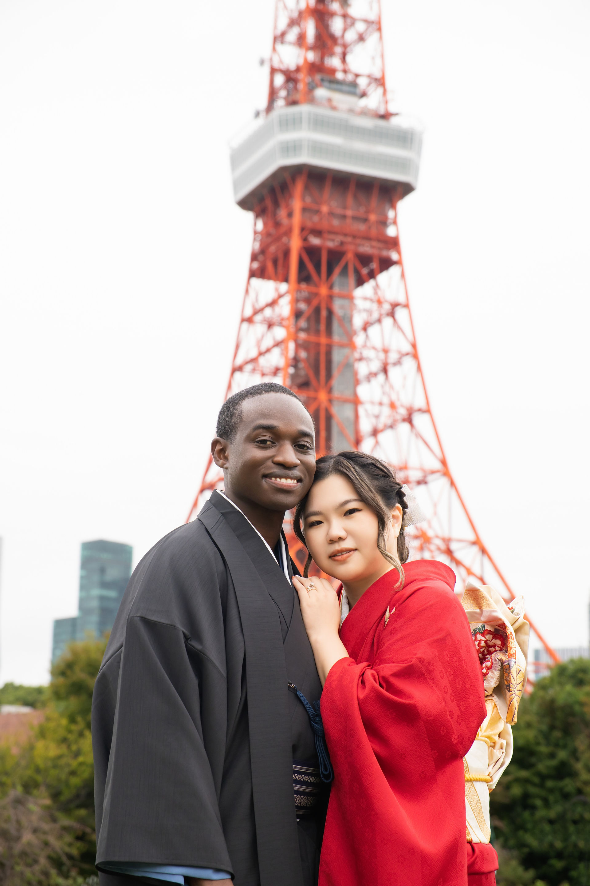 Japan pre-wedding couple photographed during their location photoshoot