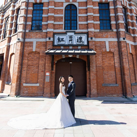 taipei prewedding couple building front romantic