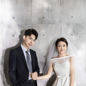 studio wedding photoshoot couple holding hands minimal