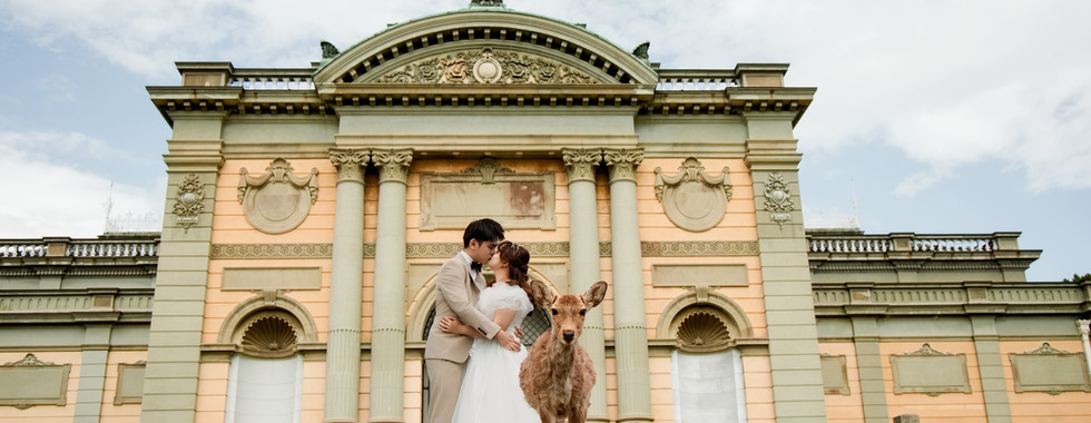 romantic couple portrait at nara national museum japan