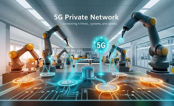 5G Private Network for connecting arm robots, systems, devices and assets within a factory