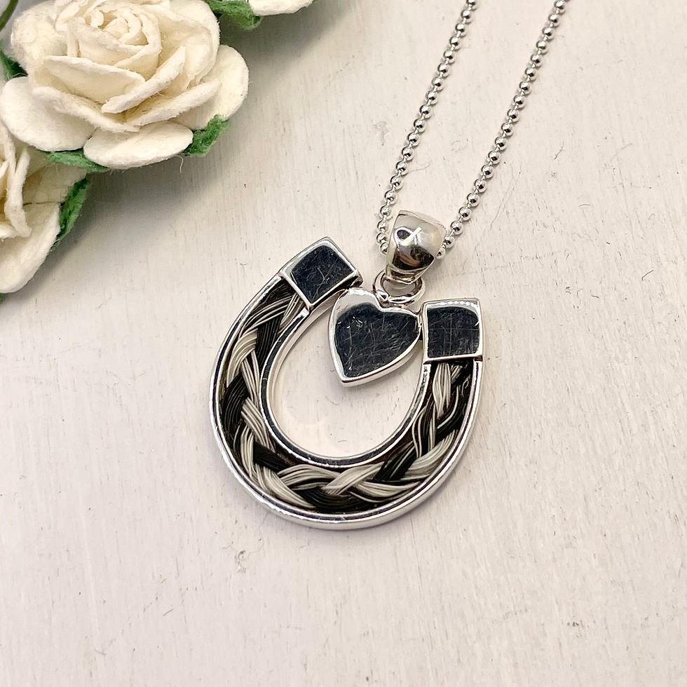 Thumbnail: Horseshoe & Heart Pendant with Braid