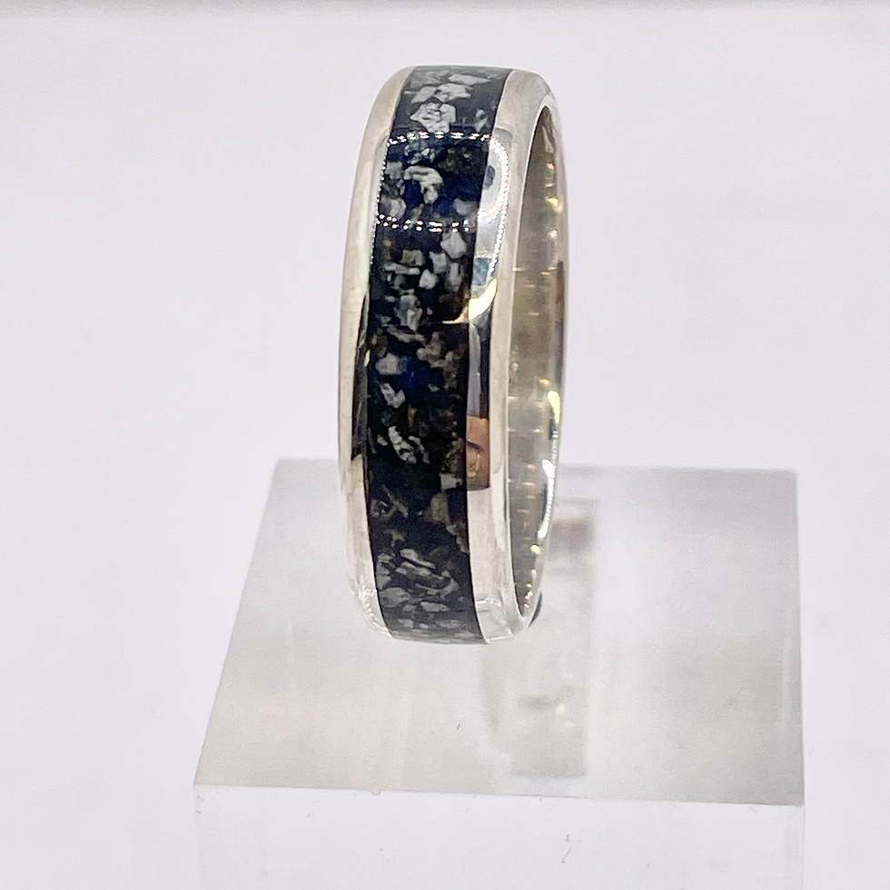 Thumbnail: Sterling Silver Band Ring for Ashes