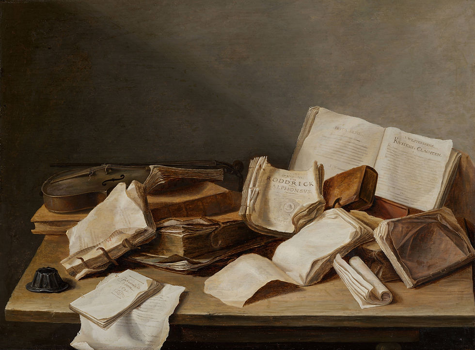 Tomado de: https://www.mauritshuis.nl/es/descubrir-la-coleccion/obras/613-still-life-with-books-and-a-violin