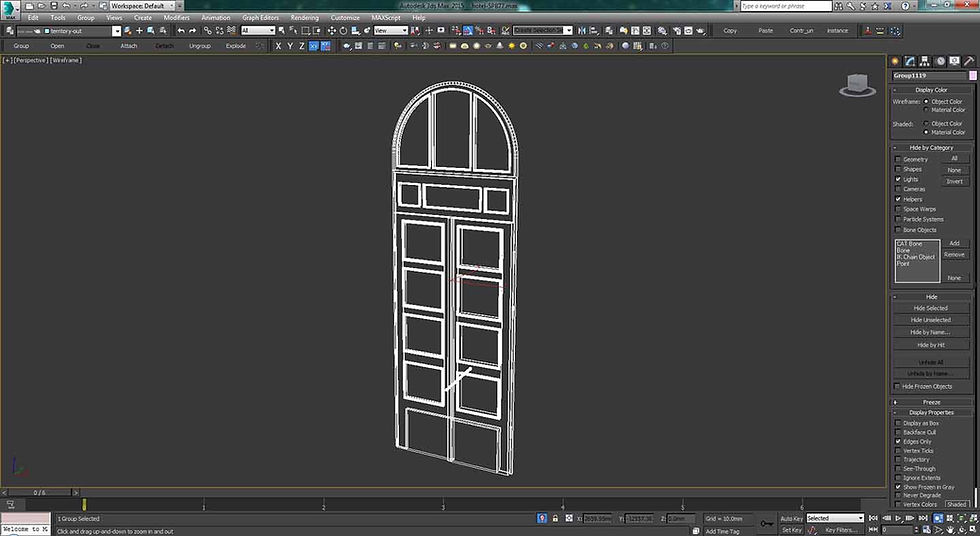 The 3DS Max scene with isolated object screenshot