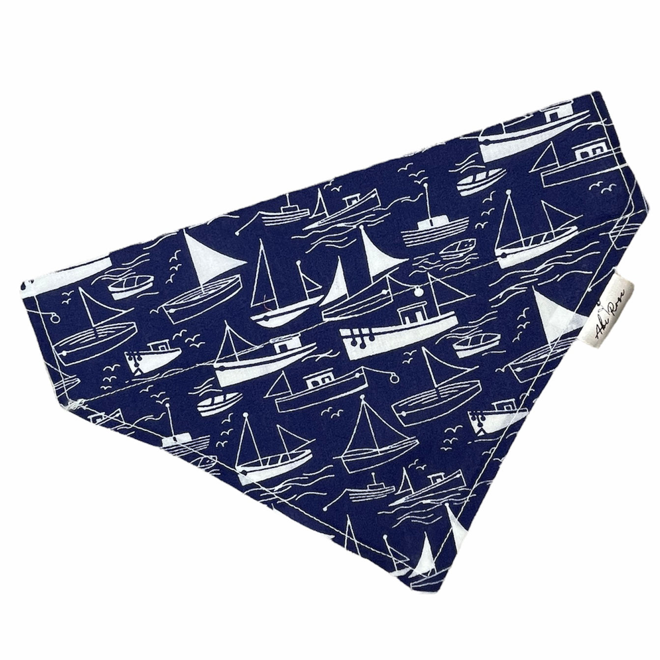 Navy Sail Boats Dog Bandana