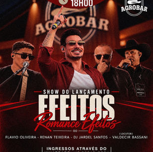AgroBar Itu recebe show de lançamento “Romance Efeitos” no dia 11 de outubro