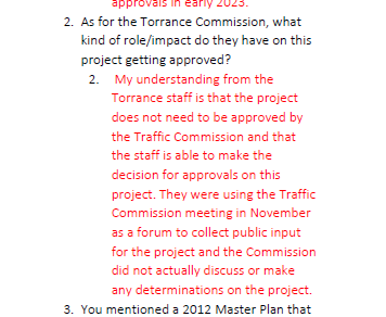 BCHD says that Torrance Planning Staff is Going to APPROVE the Bike Path through Flagler