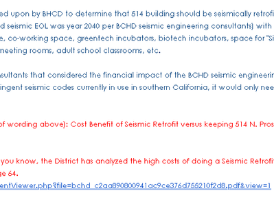 BCHD has never even analyzed continued use of the Hospital - they just WANT to tear it down!
