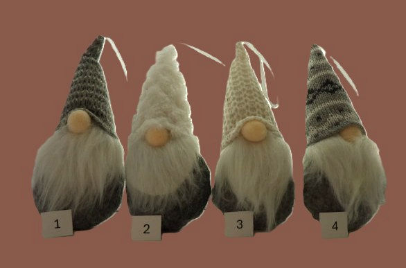 Gnome Ornaments - Grey