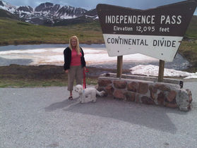 Tara and Bailey up at the Continental Divide, in 2010.jpg