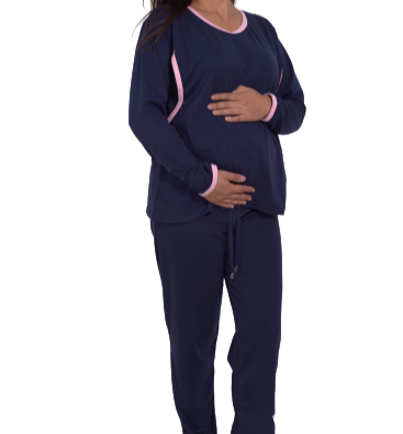 Pijama de lactancia y maternal de pantalón y manga larga | MOMOA MATERNALES