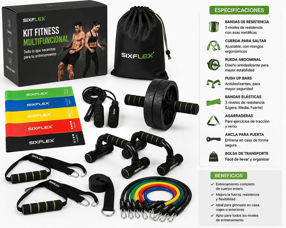 Miniatura: 🏋️ Kit Fitness Multifuncional – Entrenamiento en Casa
