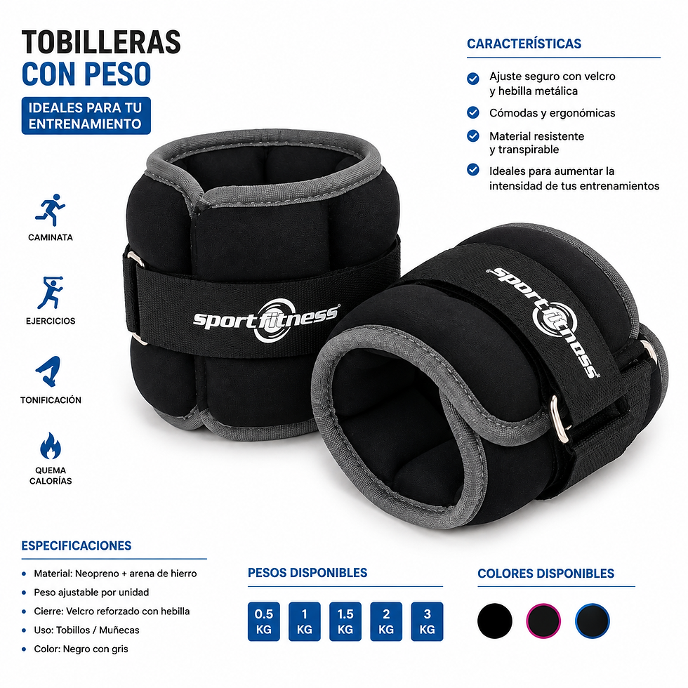 Miniatura: 🏋️ Tobilleras con Peso Fitness – Entrenamiento