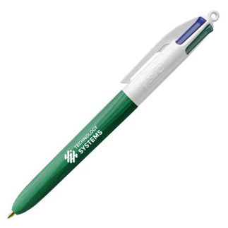 BIC 4 colour pen in green with 1 colour print