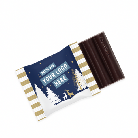 vegan dark chocolate in Christmas packaging
