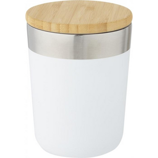 White Bamboo and Stainless Steel Cup