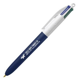 BIC 4 colour pen in blue with 1 colour print