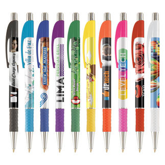 plastic ballpoint pen with full colour print selection