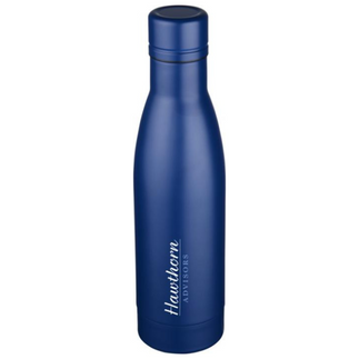 blue rose gold copper insulated water bottle 