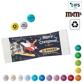 Christmas branded M&Ms and packaging