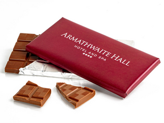 one colour print branded chocolate bar