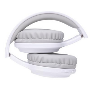white folded headphones