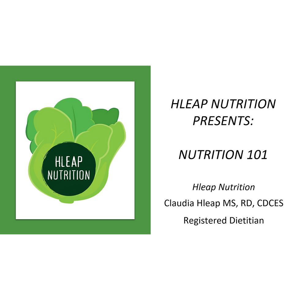 Hleap Nutrition Presents: Nutrition 101