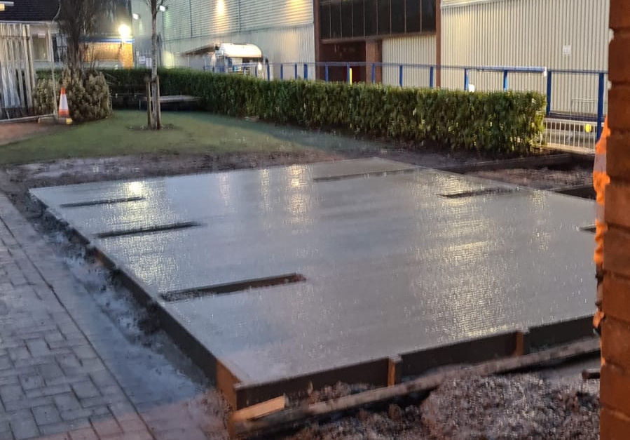 Concrete plinth ready for gas meter installation