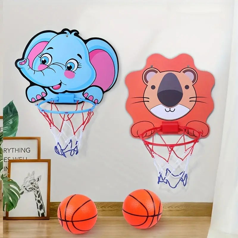 Miniatura: Wall-Mounted Indoor Basketball Hoop for Kids