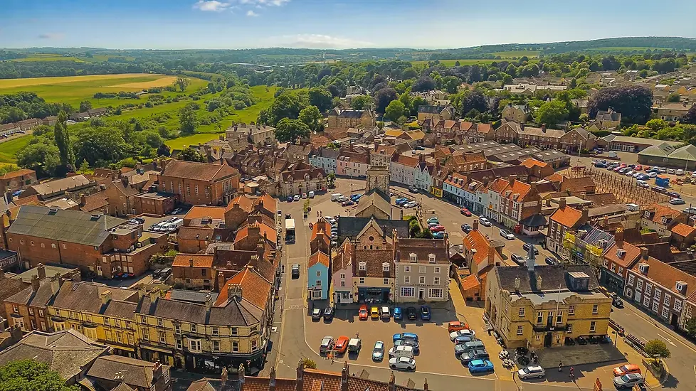 Aerial view of Malton, North Yorkshire, home to White Dental’s Malton practice.