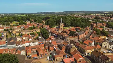 Aerial view of Pickering town in North Yorkshire
