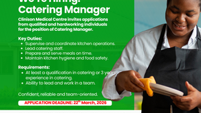 JOB VACANCY: CATERING MANAGER