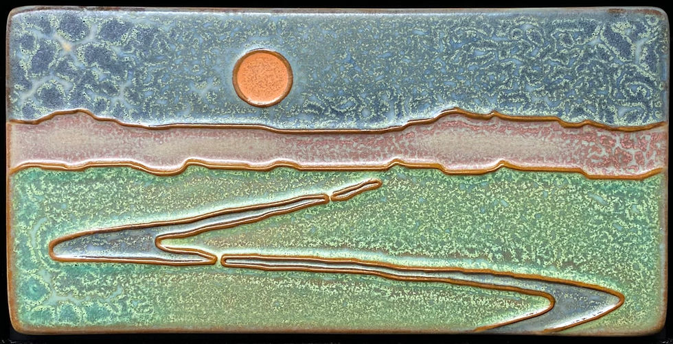 Thumbnail: Landscape River Stream Framed Art Tile