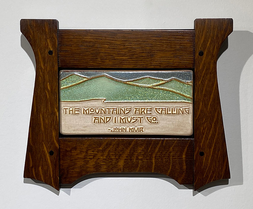 Thumbnail: John Muir The Mountains Are Calling And I Must Go Motto Quote Framed Art Tile