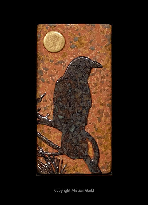Thumbnail: Crow Raven With Full Moon Framed Art Tile