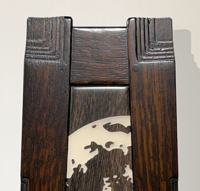 Thumbnail: Bats Soaring With Full Moon Quartersawn Oak Framed Inlay