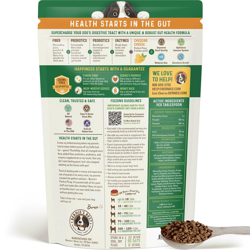 Thumbnail: Perfect Poop Digestion & General Health Supplement for Dogs: Fiber, Prebiotic...